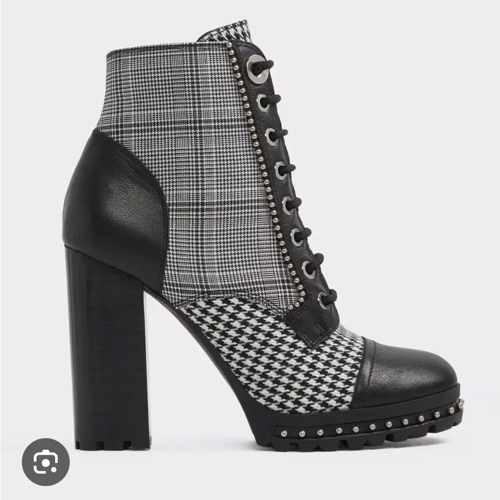 Aldo Stylish Black and Gray Women's Ankle Boots